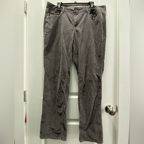 Sonoma Life & Style Women’s Gray Corduroy Straight Leg Pants - Picture 1 of 15